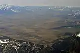 Paradise Valley from 15,000 feet (4,600&nbsp;m) over Livingston, Montana (looking south)