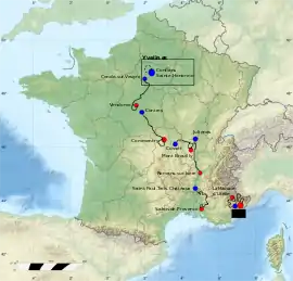 Route of the 2016 Paris–Nice