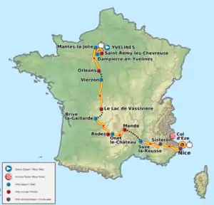 The route of the 2012 Paris–Nice