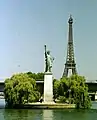 Statue of Liberty (with Eiffel Tower in background)
