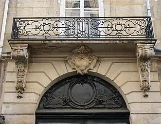 Rococo medallion in the lunette of the door of the Hôtel de Salm-Dyck, Paris, unknown architect, 1722