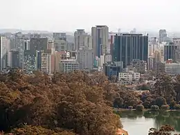 Ibirapuera Park with Vila Nova Conceição neighborhood in the background