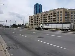 View of High-rises in Victoria Village from Eglinton