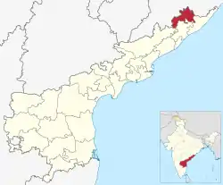 Location of Parvathipuram Manyam district