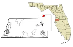 Location in Pasco County and the state of Florida