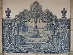 Azulejo in the cloisters of the Monastery of São Vicente de Fora (Lisboa, Portugal), with a scene based on a print by Jean Le Pautre, 1730–1735, unknown architect