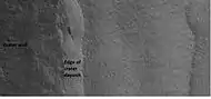 Close-up of patterned ground in a crater deposit, as seen by HiRISE under the HiWish program.  Resolution is about 30&nbsp;cm, so one could see a kitchen table if it were in the picture.