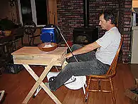 Pedal powered wheat mill, Shediac Cape, New Brunswick