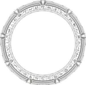 Schematic diagram of a Pegasus stargate with glyphs
