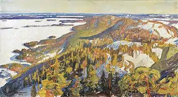 Landscape from Koli by Pekka Halonen, 1914