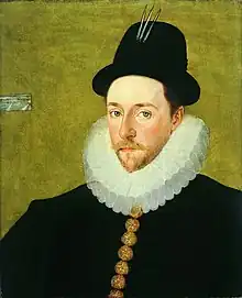 Peregrine Bertie, c. 1585–90. Inscribed with the Lumley cartellino, centre left
