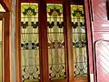 Leadlight windows at sides of entry porch