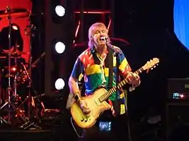 Overend Watts performing with Mott the Hoople, reunion gig, Hammersmith Apollo, October 2009