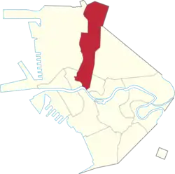 Map of Manila showing the location of Santa Cruz