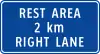 Rest area 2 km right lane