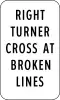 Right turners cross at broken white lines
