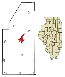 Location of Monticello in Piatt County, Illinois.