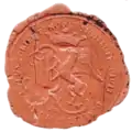 Seal of Białystok used by Izabela Branicka after the death of Jan Klemens Branicki with the initials IB and the Griffin (beginning of the 18th century).