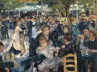 Dance at Le moulin de la Galette, by Pierre-Auguste Renoir, 1876, oil on canvas, height: 131&nbsp;cm, Musée d'Orsay (Paris)