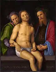 Pietro Perugino, Pieta with Nicodemus and Joseph of Arimathea, c. 1495