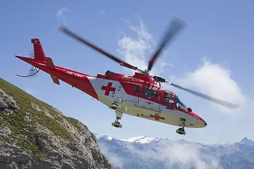 Image 1AgustaWestland AW109Photo: IkiwanerAn Agusta A109 rescue helicopter leaves Mount Pilatus, near Lucerne, Switzerland, after recovering a patient. Later renamed AgustaWestland AW109, the A109 is a helicopter manufactured by Agusta (now AgustaWestland) of Italy. It is a light-weight, twin-engine, eight-seat multi-purpose craft.More selected pictures