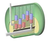 Pin tumbler lock with attempted lockpicking.