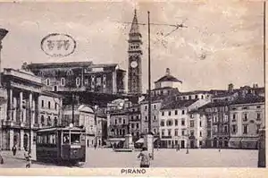 Tram at Piran, Tartini Square