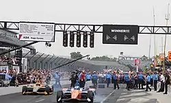 The 2015 Pit Stop Challenge in the pit lane of Indianapolis Motor Speedway