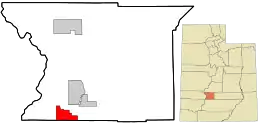 Location in Piute County and the state of Utah.