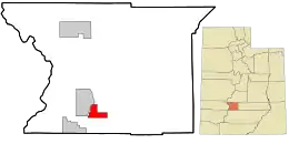 Location in Piute County and the state of Utah.