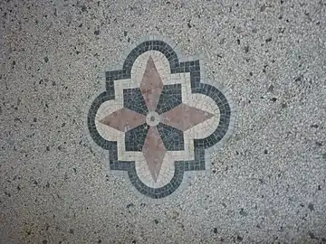 Hallway floor mosaic and terrazzo