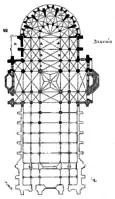 Beauvais Cathedral, 1190s–1255, the nave, in this plan the lower portion, was never constructed