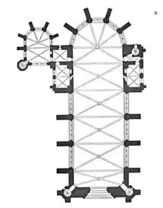 Plan of the chapel in the 1860s by Eugène Viollet-le-Duc