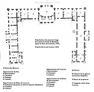 Layout of the first floor of the Château-Vieux after the death of Louvois, 1695