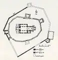 The plan of the Evangelical Lutheran Transylvanian Saxon fortified church in Cața