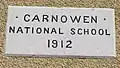Plaque at Carnowen National School, County Donegal