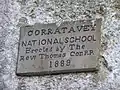 Plaque at Curratavey National School, County Cavan