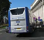 Leger Holidays Plaxton Panther 2 bodied Volvo B9R rear in May 2013