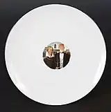 American Gothic: Playmate Conditioner, 1972commercial porcelain and decal with silver luster glaze