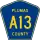 County Road A13 marker