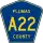 County Road A22 marker