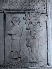 Pluteus dating from 11th century, showing a Croatian king. Some speculate that pluteus could be actually showing the actual corronation of king Zvonimir.