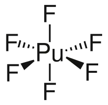 Stereo structural formula of plutonium hexafluoride