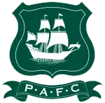 Plymouth Argyle's crest: The initials " underneath a shield featuring a ship called the Mayflower in full sail.