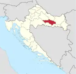 Požega-Slavonia County within Croatia