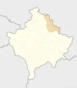 Location of the municipality of Podujevo within Kosovo