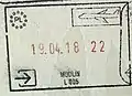 Entry stamp for air travel, issued at Warsaw Modlin Airport