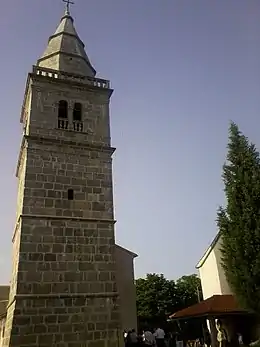 Stone church tower