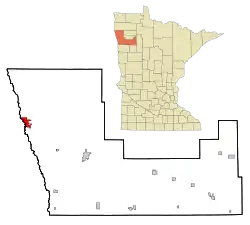 Location of East Grand Forkswithin Polk County and state of Minnesota