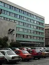 The 1969 building which replaced the National Stables, one of the Palotanegyed's mercifully few relics of the communist era – and slated for demolition.